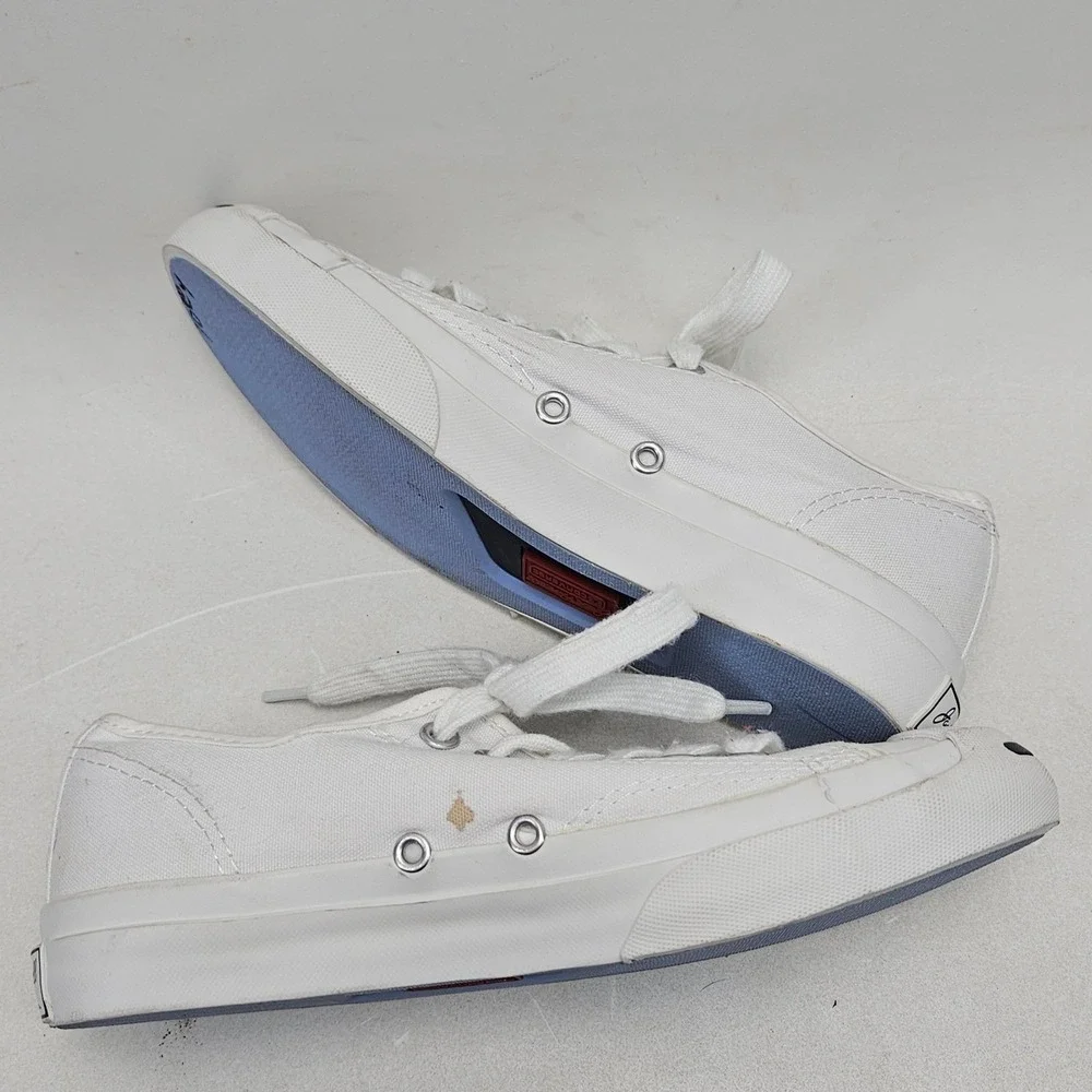 Converse Jack Purcell White Canvas Low Top Sneakers Womens 5 Youth 3.5 5Q698
